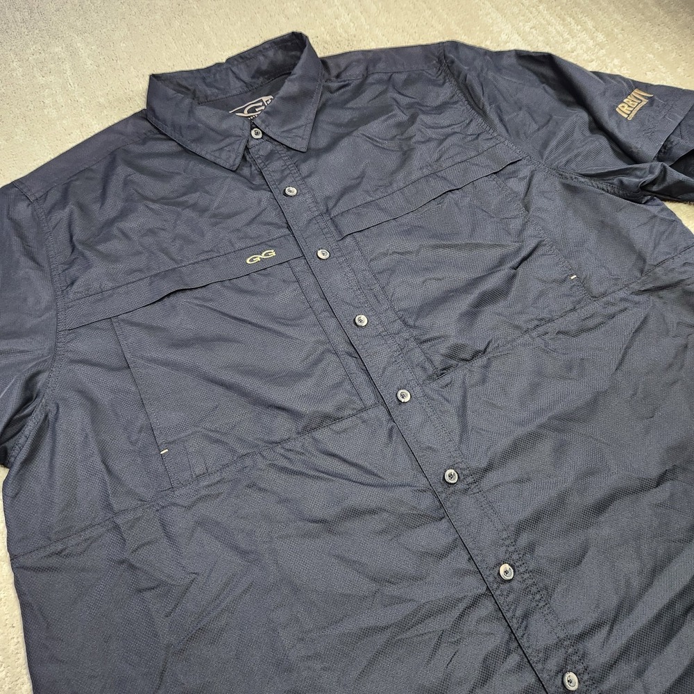 GameGuard Shirt Men 3XL Performance Fishing Button Up Black Vented Quick Dry